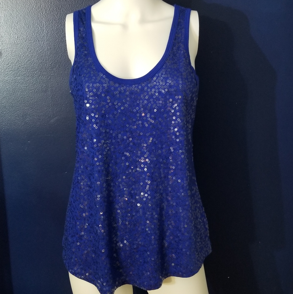 💖💖 Express Lace & Sequin Cobalt Blue Tank